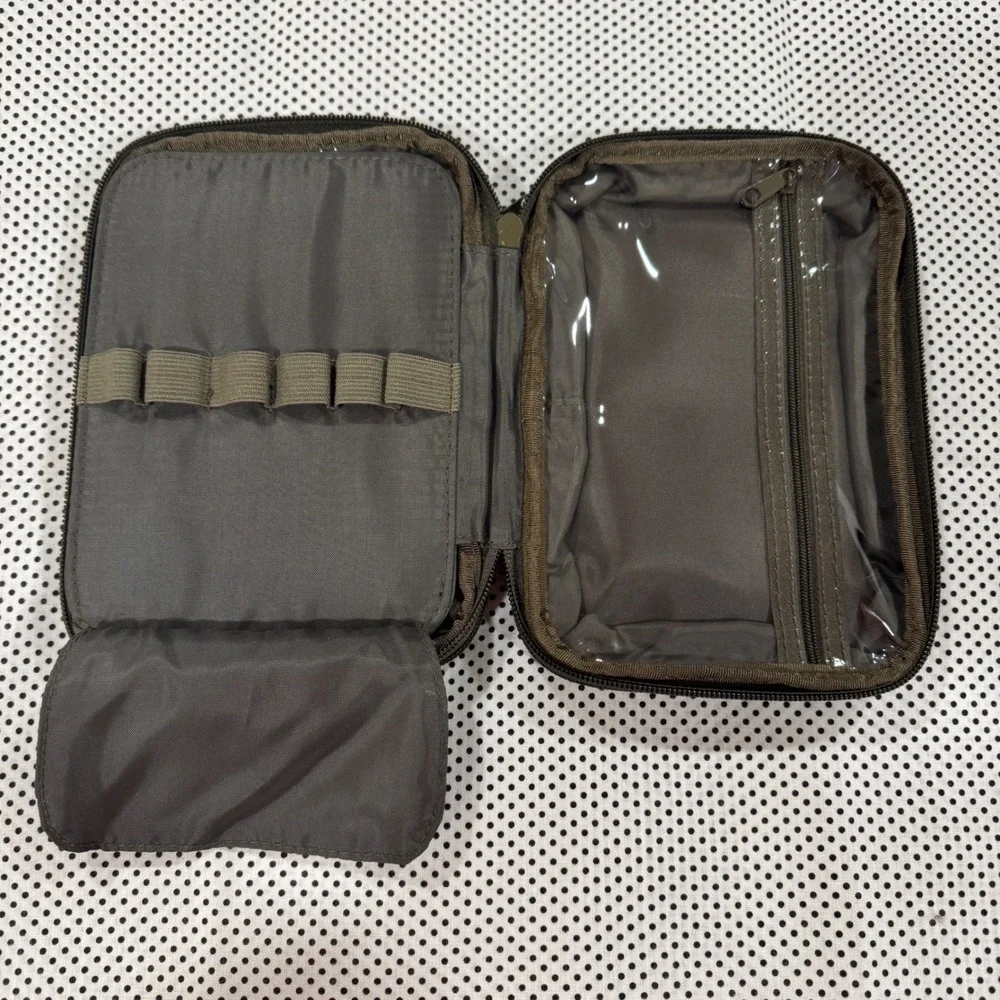 Bare Escentuals Wild Jungle Bag Olive Green Faux Croc Makeup Organizer Vintage